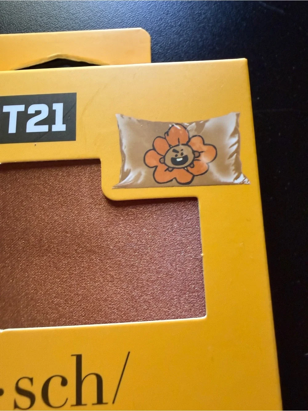 New kitsch Satin Pillowcase Standard BT21 Shooky Line Friends Bronze Brown